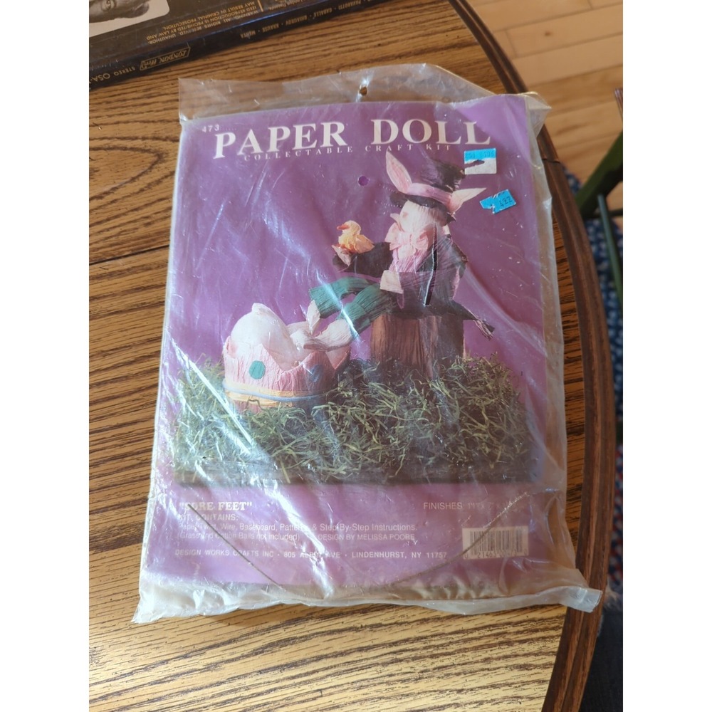 Vintage‎ Paper Doll Craft Kit 473 Bunny Rabbit SORE FEET Easter NOS Collectible
